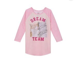 Girl Long sleeve kittys pink sleeping gown
